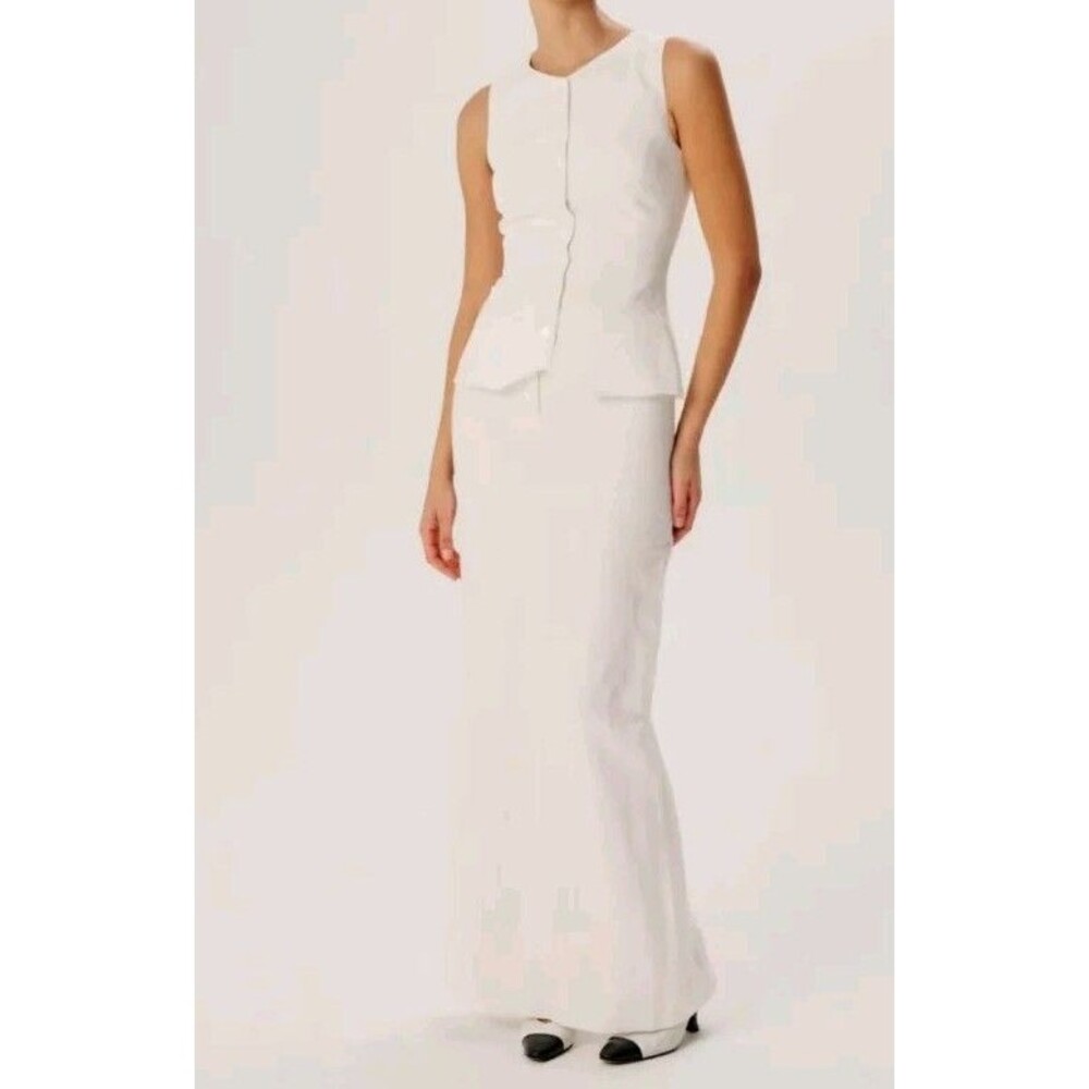 Ronny Kobo Koko White Maxi  Skirt Size Small